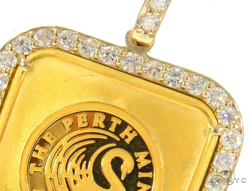 Prong Diamond Swan Gold Bar Pendant 45237 - Image 3