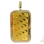 Prong Diamond Swan Gold Bar Pendant 45237 - Image 4