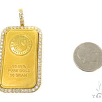 Prong Diamond Swan Gold Bar Pendant 45237 - Image 5