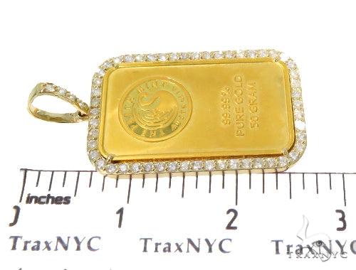 Prong Diamond Swan Gold Bar Pendant 45237 - Image 6