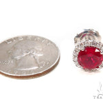 Prong Diamond Ruby Earrings 40333 - Image 6