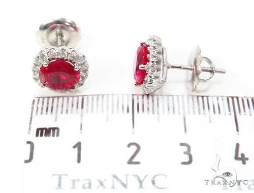 Prong Diamond Ruby Earrings 40333 - Image 7