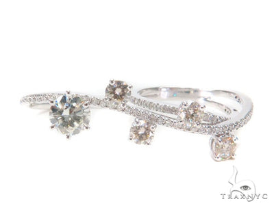 Prong Diamond Two Finger Ring 43336 - Image 1