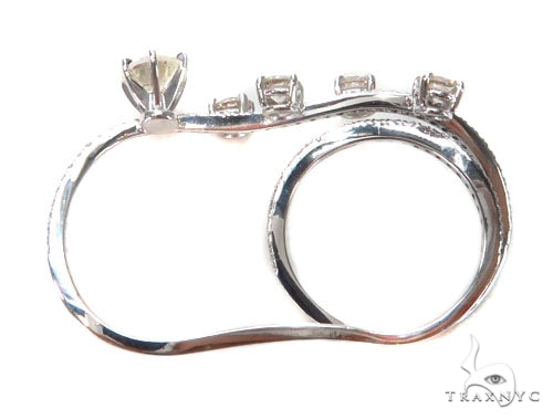 Prong Diamond Two Finger Ring 43336 - Image 5