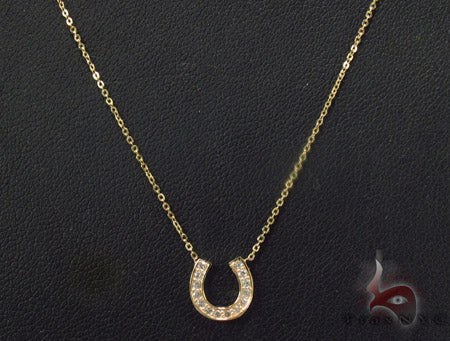 Prong Diamond Horseshoe Necklace 34095 - Image 12
