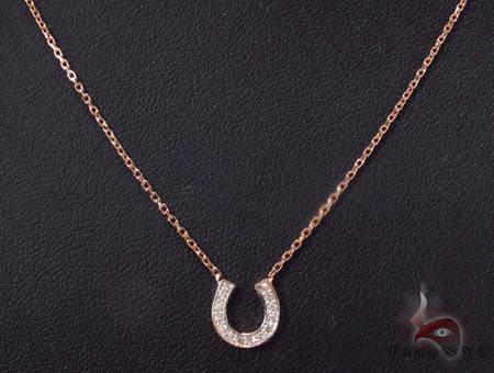 Prong Diamond Horseshoe Necklace 34095 - Image 13