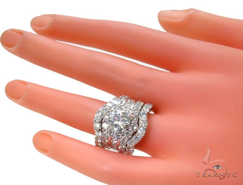 Prong Diamond Wedding Ring Set 39769 - Image 16