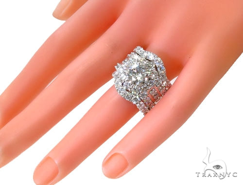 Prong Diamond Wedding Ring Set 39769 - Image 17