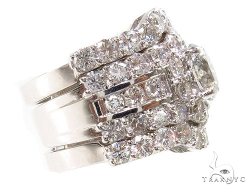 Prong Diamond Wedding Ring Set 39769 - Image 6
