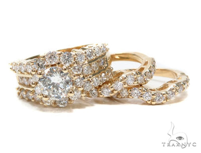 Prong Diamond Wedding Ring Set 45064 - Image 1