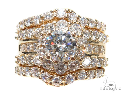 Prong Diamond Wedding Ring Set 45064 - Image 2