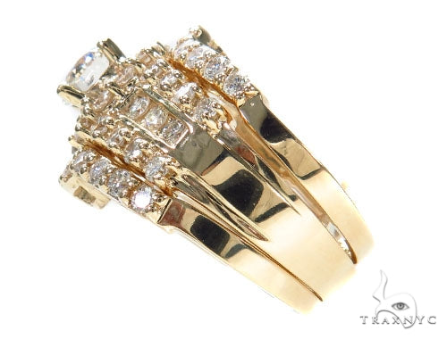 Prong Diamond Wedding Ring Set 45064 - Image 5