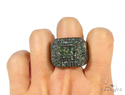 Prong Green Diamond Ring 44535 - Image 7