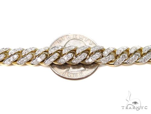 Prong Miami Cuban Diamond Chain 30 Inches 9.5mm   64495 - Image 3