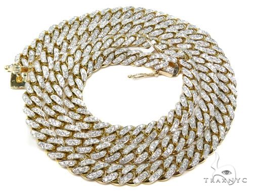 Prong Miami Cuban Diamond Chain 30 Inches 9.5mm   64495 - Image 7
