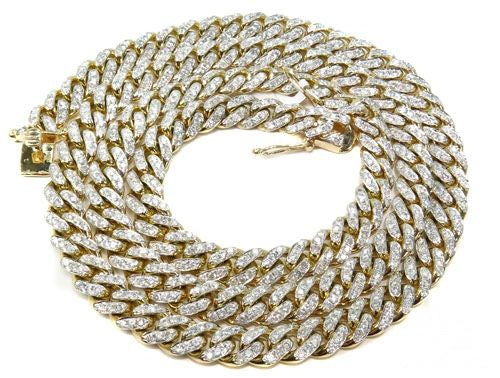 Prong Miami Cuban Diamond Chain 30 Inches 9.5mm   64495 - Image 7