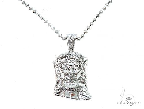Jesus Diamond White Gold Pendant 65222 - Image 2
