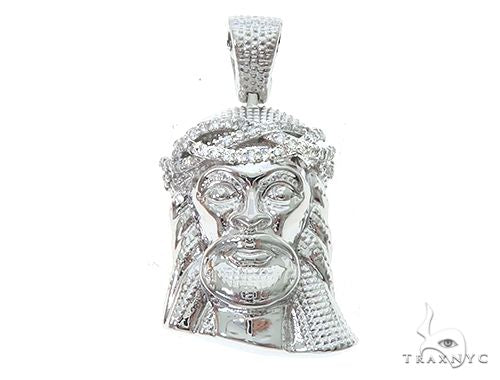 Jesus Diamond White Gold Pendant 65222 - Image 3