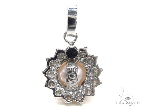 Prong Pearl Diamond Pendant 40938 - Image 4