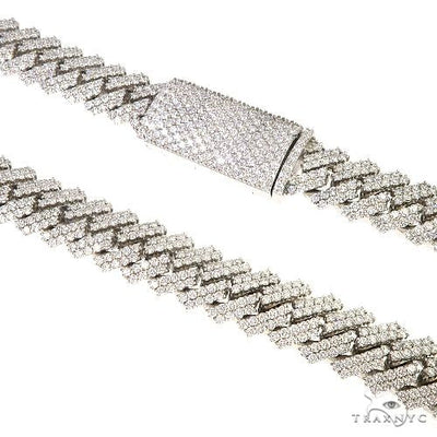 2 Row Prong Set Diamond Cuban Chain 66883 - Image 1