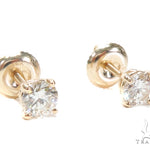 Prong Yellow Gold Stud Earrings 30739 - Image 2