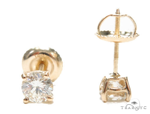 Prong Yellow Gold Stud Earrings 30739 - Image 4
