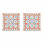 Prong Diamond Earrings in 14K gold, view 2