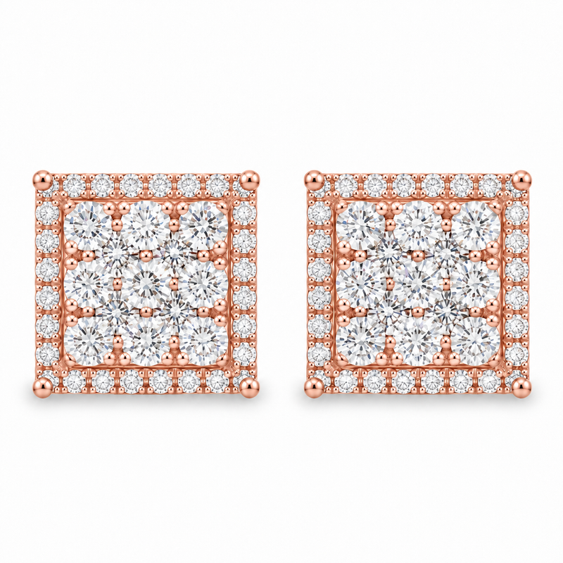 Prong Diamond Earrings in 14K gold, view 2
