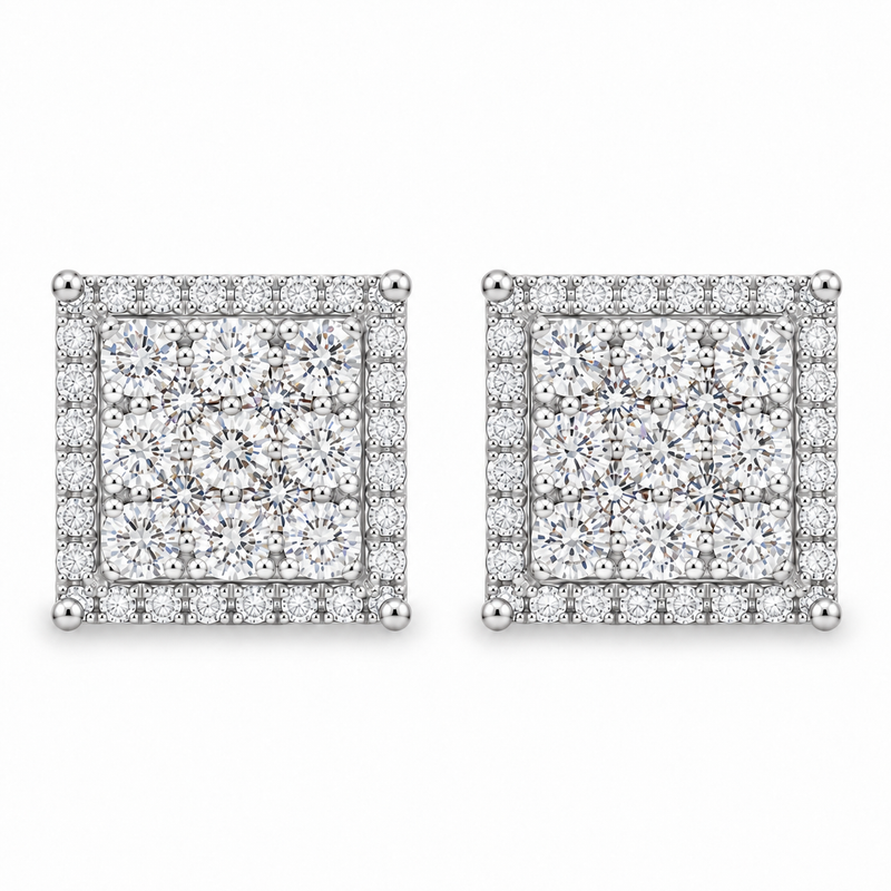 Prong Diamond Earrings in 14K gold, view 3