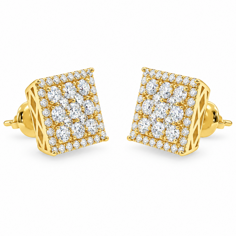 Prong Diamond Earrings in 14K gold, view 5