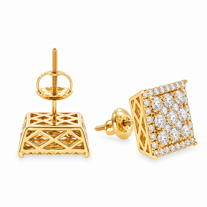 Prong Diamond Earrings in 14K gold, view 7