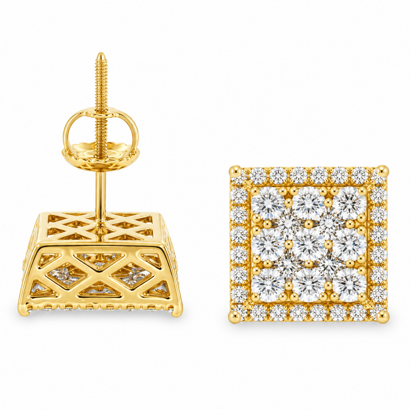 Prong Diamond Earrings in 14K gold, view 8