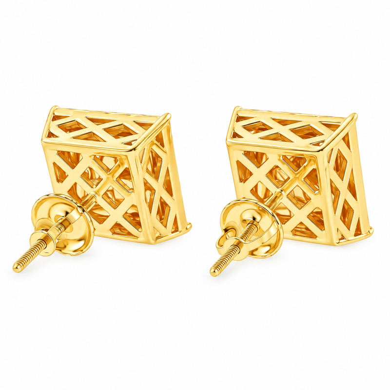 Prong Diamond Earrings in 14K gold, view 9