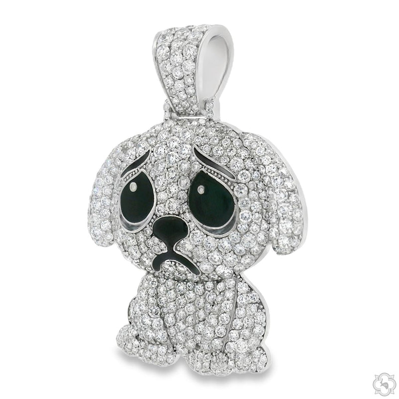 10K Gold Puppy Iced Lab-Grown Diamond pendant, photo 3 of 7