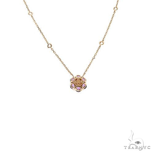 14K Gold Purple Sapphire Flower Necklace, photo 4 of 5
