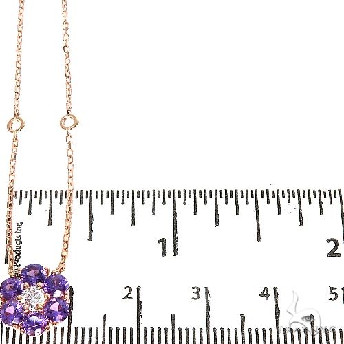 14K Gold Purple Sapphire Flower Necklace, photo 5 of 5