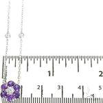 Purple Sapphire Diamond Flower Necklace 67234 - Image 6