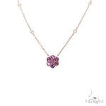 Purple Sapphire Diamond Flower Necklace 67410 - Image 1
