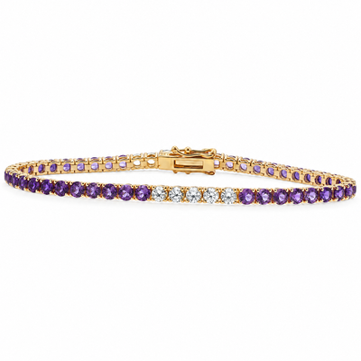 Purple Ombré Gemstone Tennis Bracelet
