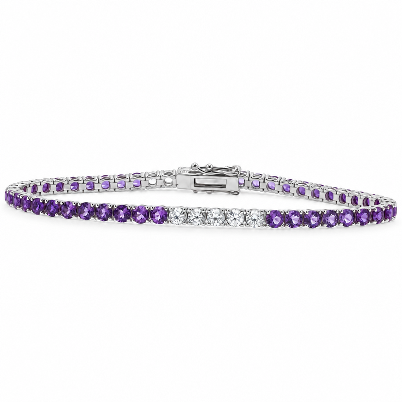 Purple Ombré Gemstone Tennis Bracelet, view 2