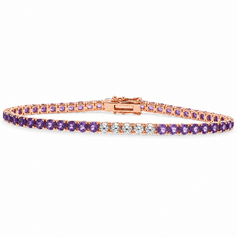 Purple Ombré Gemstone Tennis Bracelet, view 3