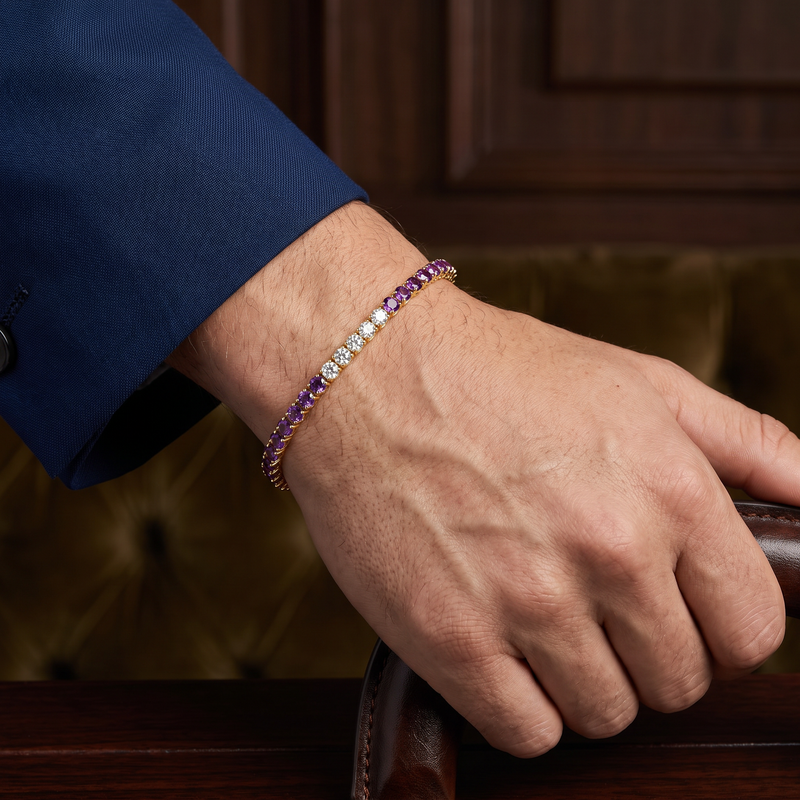 Purple Ombré Gemstone Tennis Bracelet, view 13