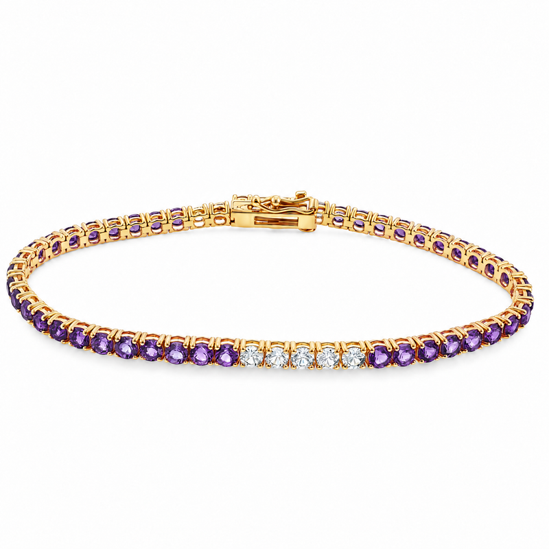 Purple Ombré Gemstone Tennis Bracelet, view 4