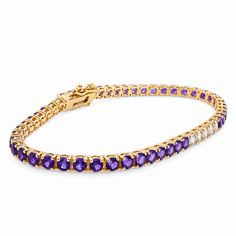 Purple Ombré Gemstone Tennis Bracelet, view 5