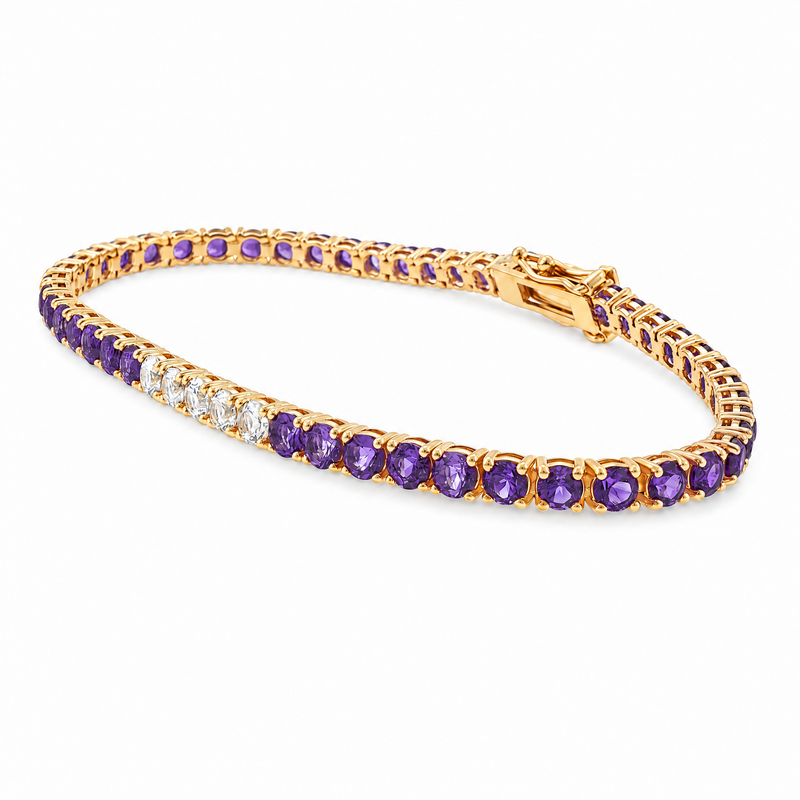 Purple Ombré Gemstone Tennis Bracelet, view 6