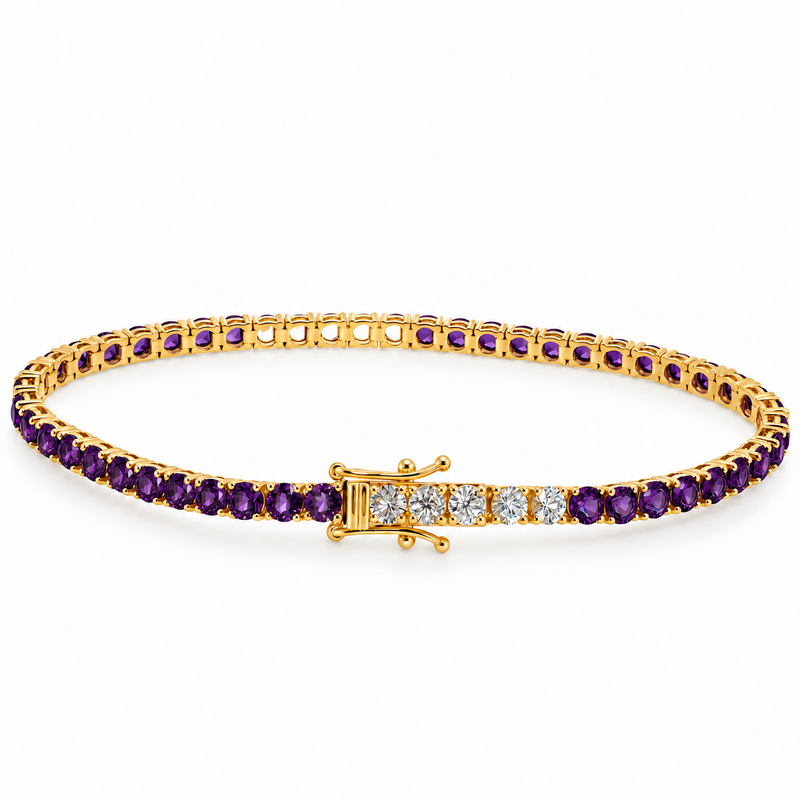 Purple Ombré Gemstone Tennis Bracelet, view 8
