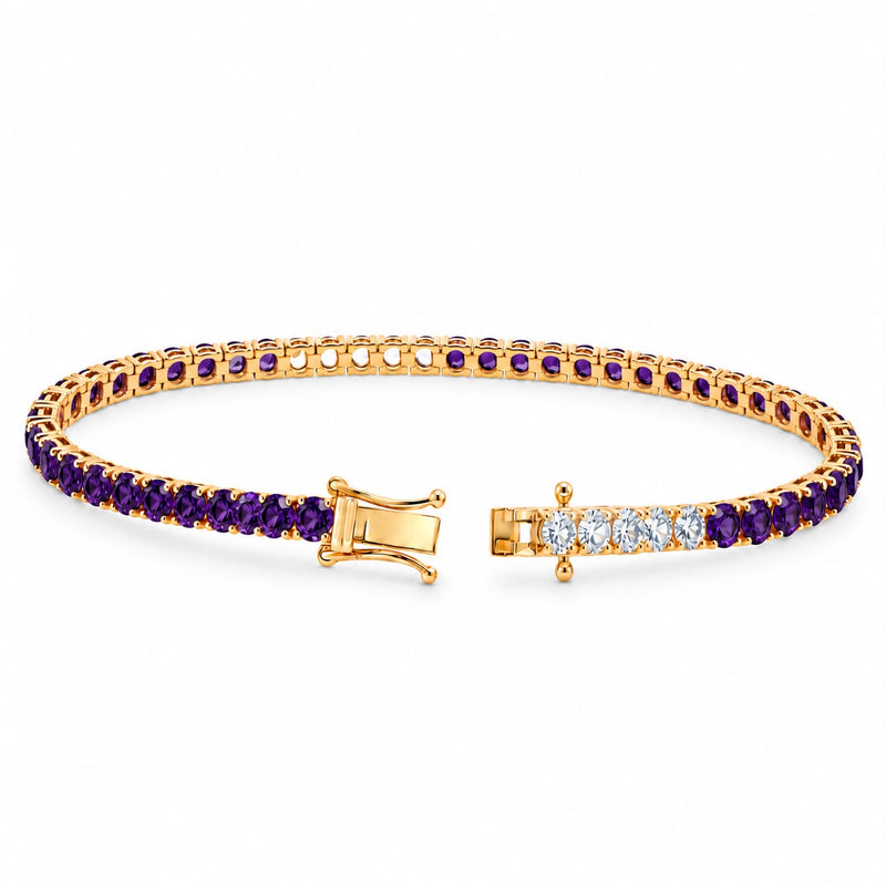 Purple Ombré Gemstone Tennis Bracelet, view 9