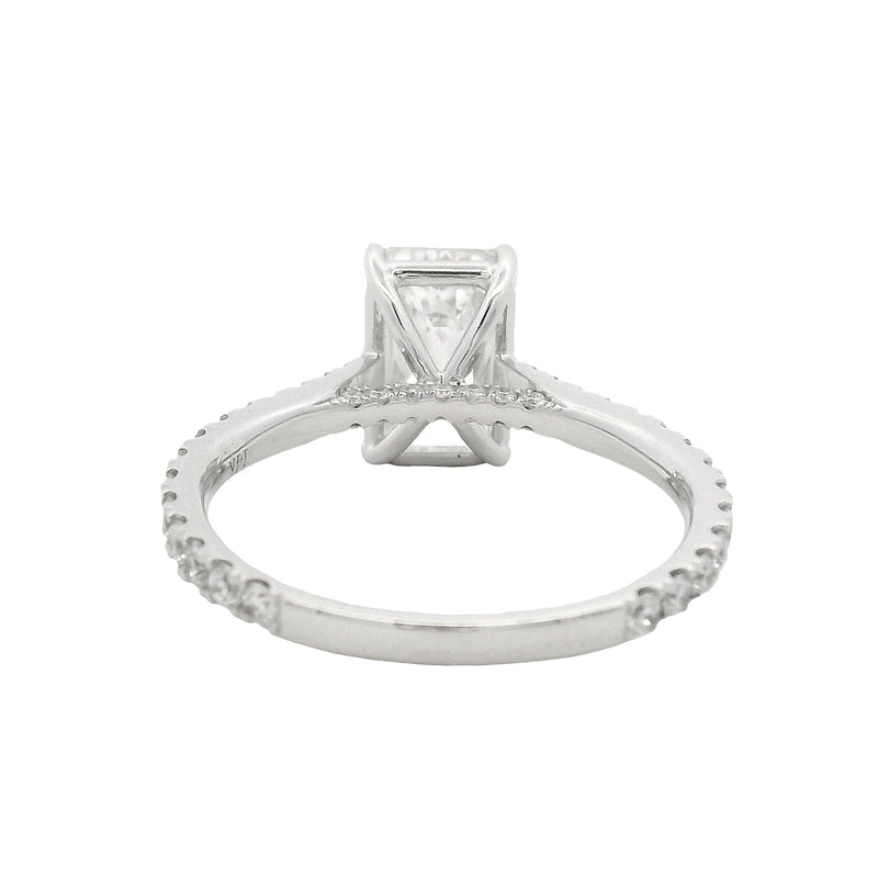 Lumiére Emerald Cut Engagement Ring in 14K gold, view 3