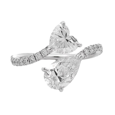 Diamond ring with a heart-shaped center stone