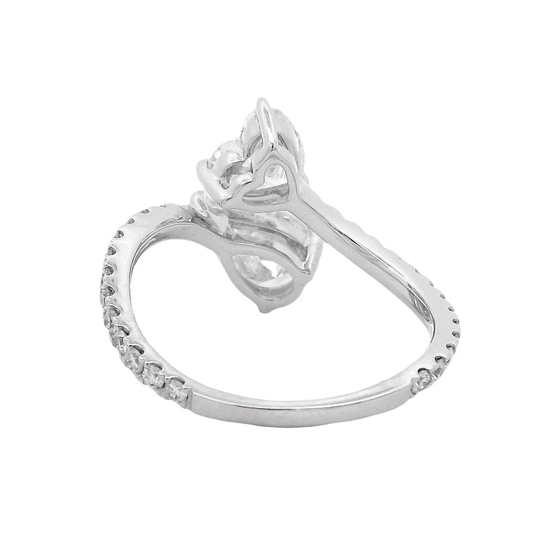 Diamond ring with a heart-shaped center stone